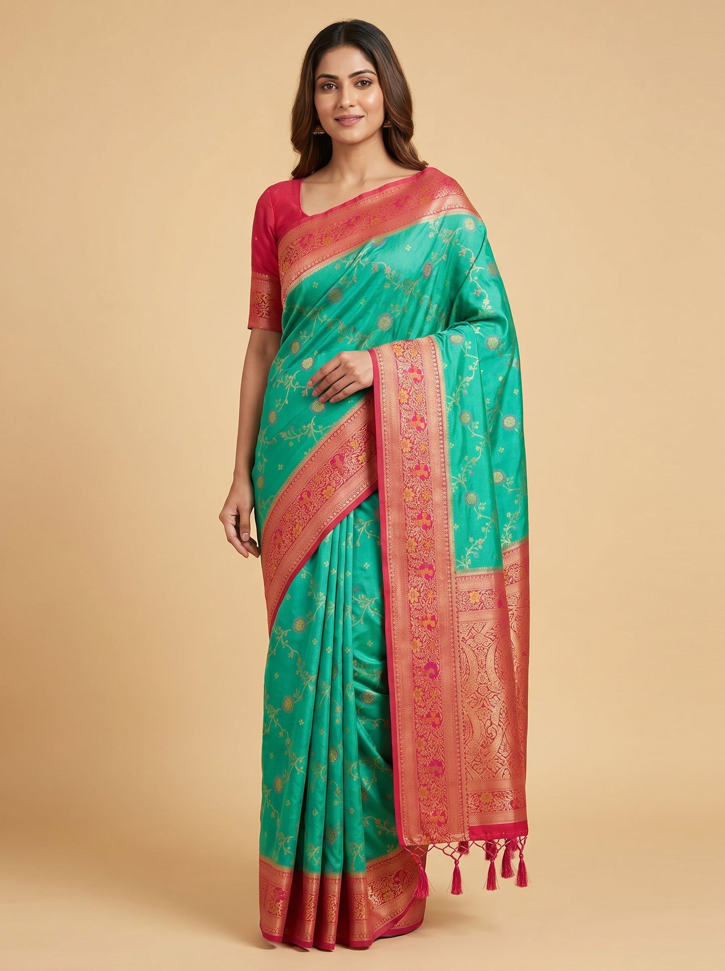 Sage Green Woven Saree