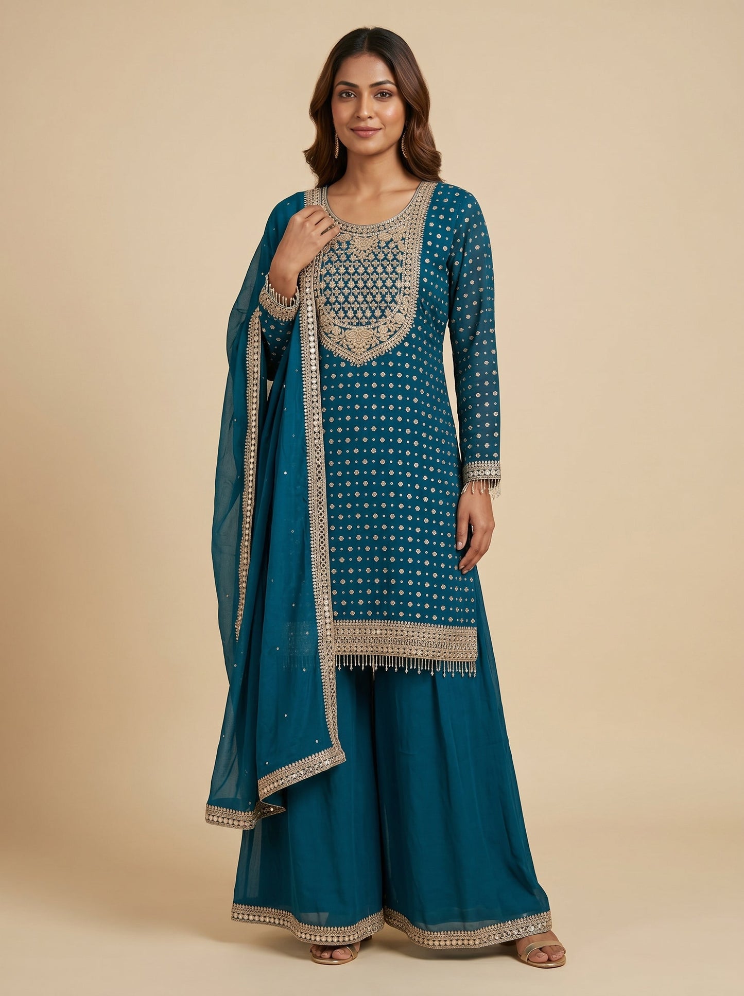 Sapphire Blue Palazzo Set