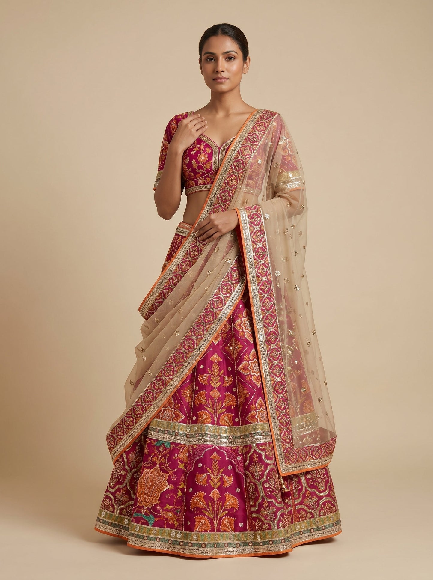Scarlet Bloom Print Lehenga