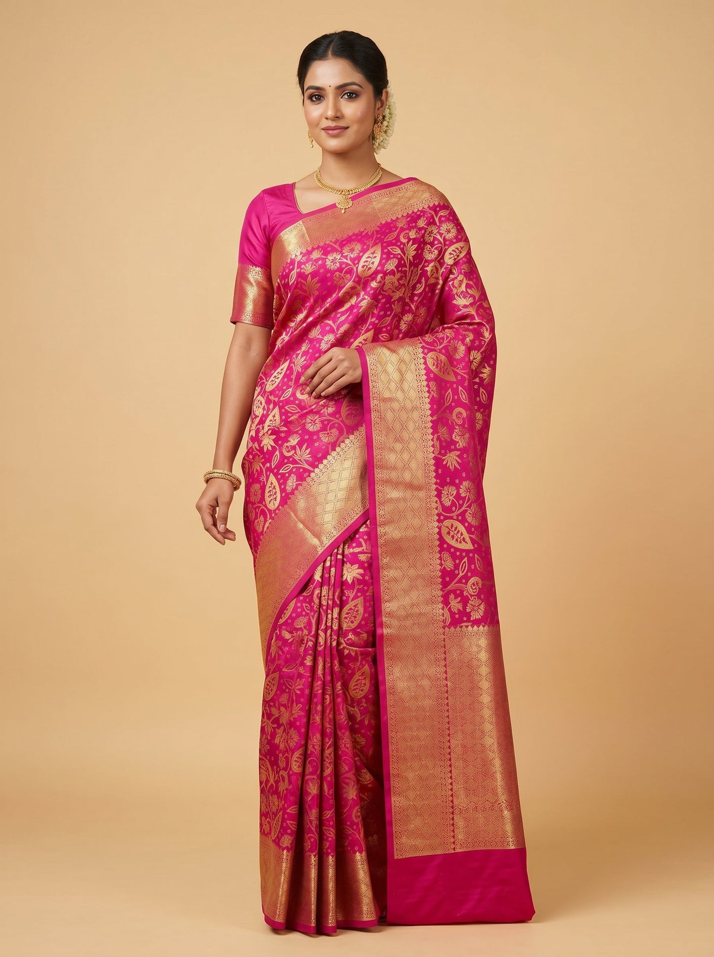 Scarlet Red Fire Handloom Saree