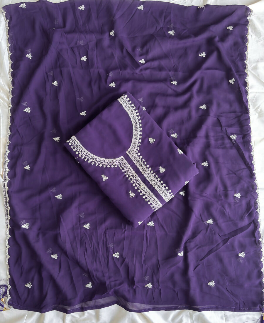 KC Bollywood Style Purple Georgette Suit For Women