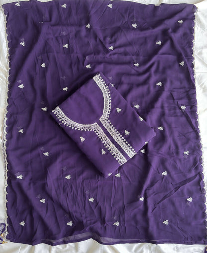 KC Bollywood Style Purple Georgette Suit For Women