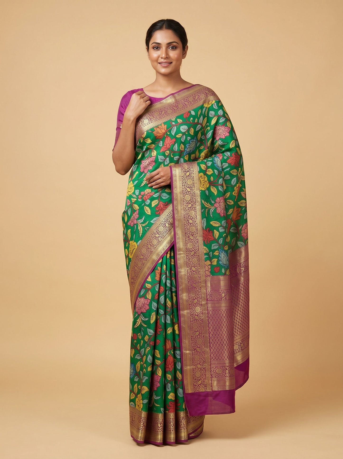 Sea Green Breezescape Printed Saree