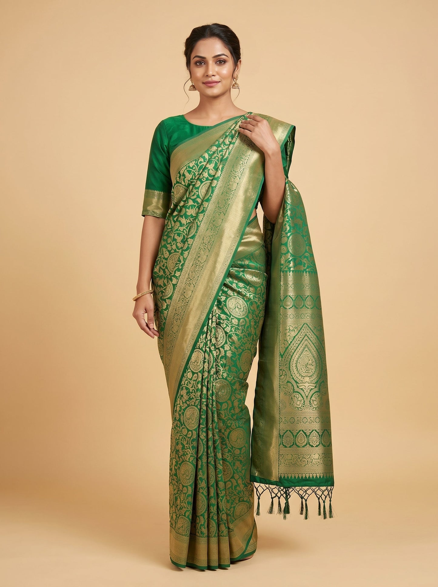 Sea Green Coastal Thread Handloom Saree