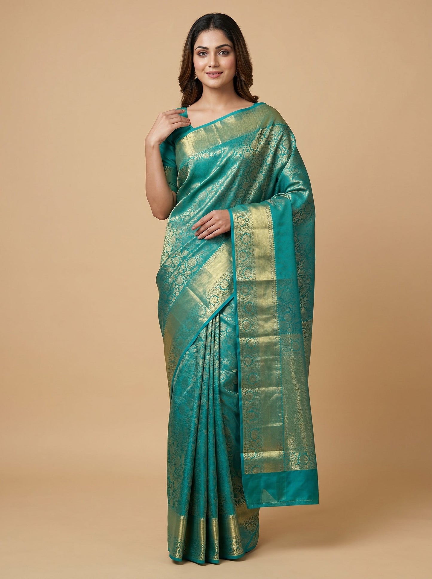 Sea Green Coastal Weave Handloom Saree