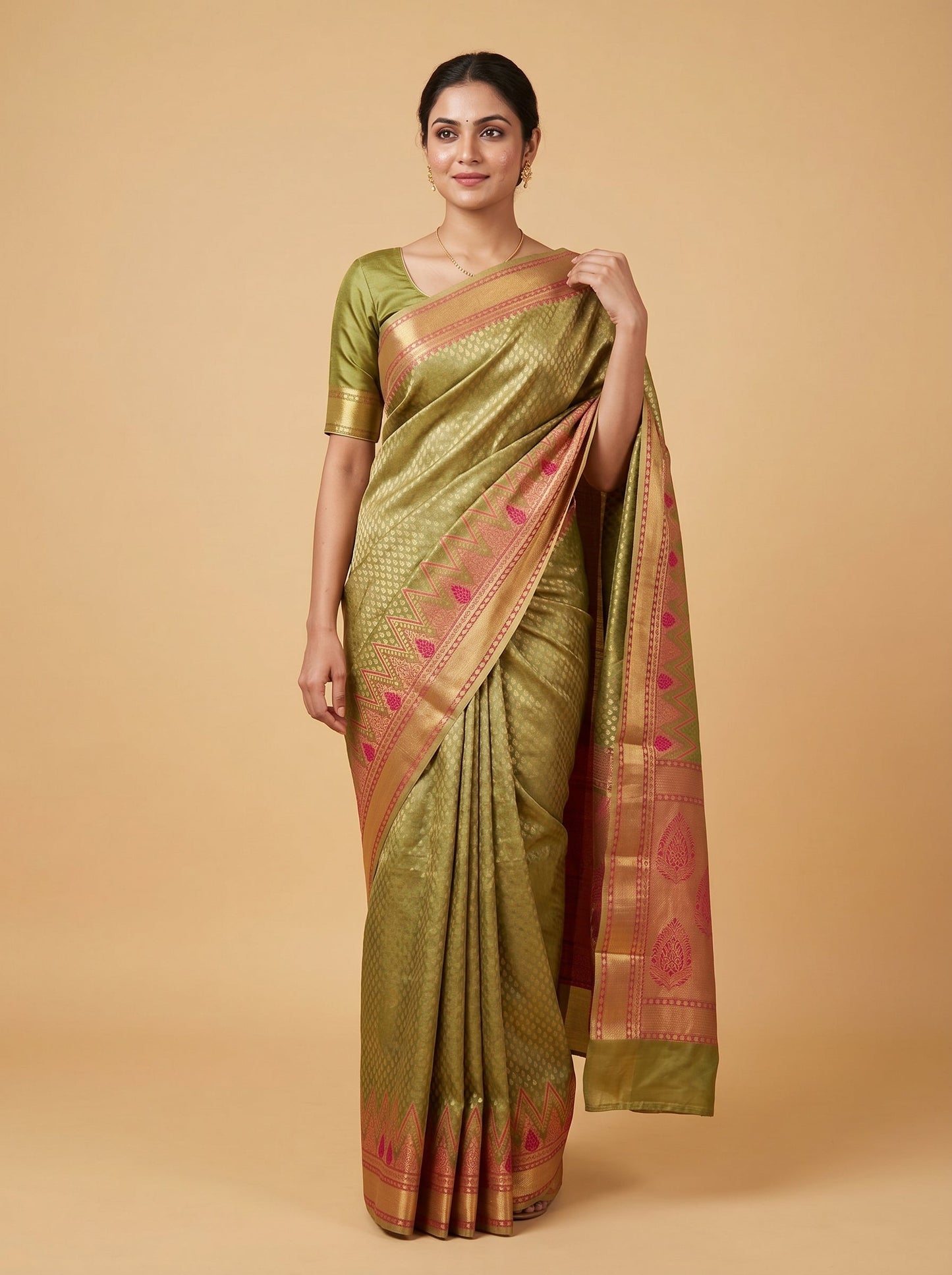 Sea Green Fluid Handloom Saree