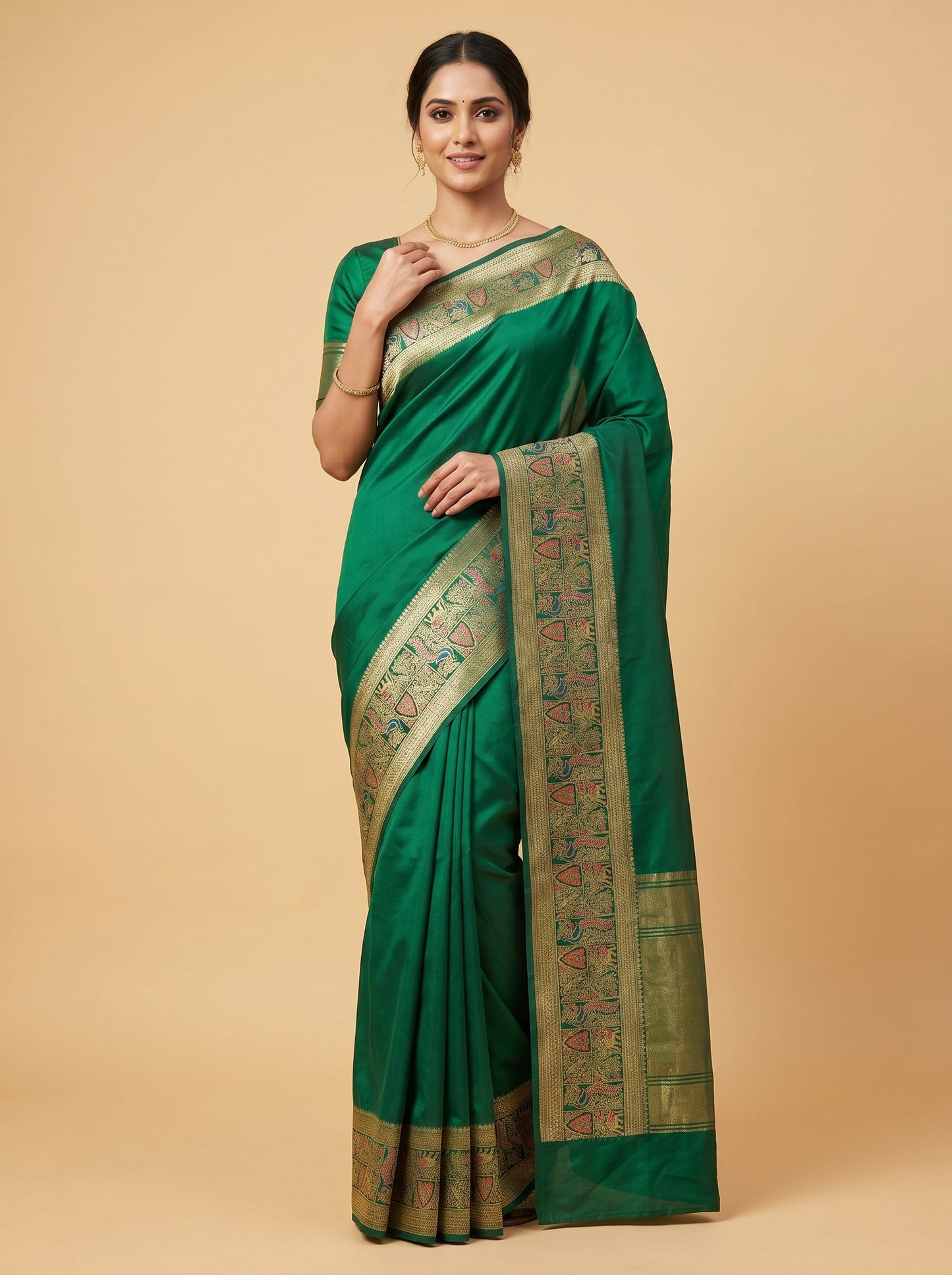 Sea Green Oceanic Weave Handloom Saree