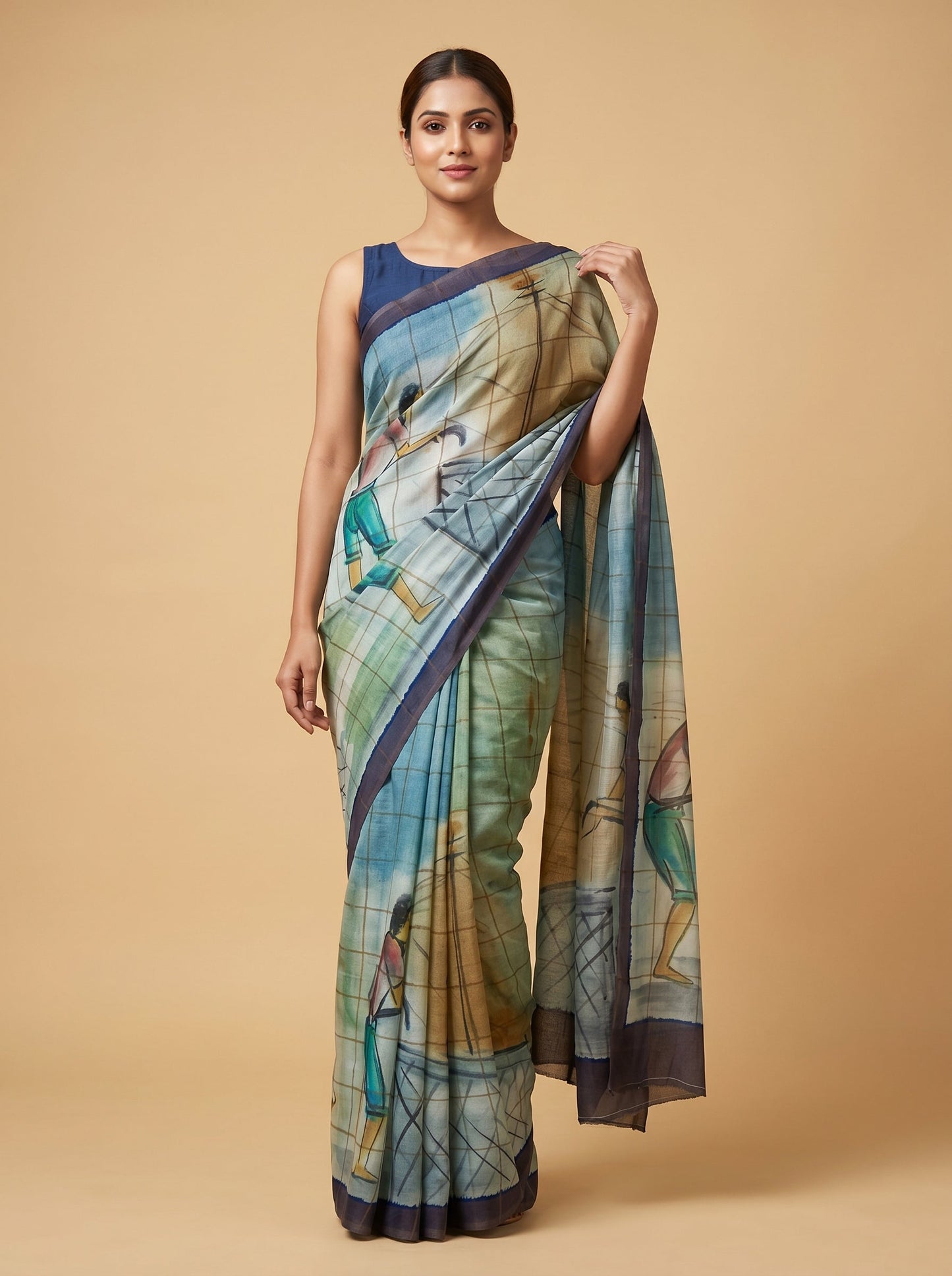 Sea Green Tidal Flow Handloom Saree