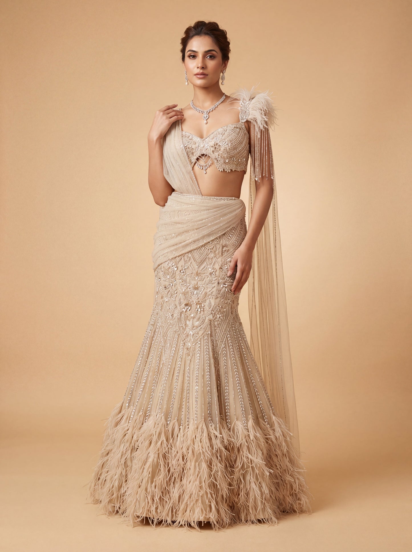 Gold Contemporary Bridal Lehenga With Sculpted Corset Regal Flair