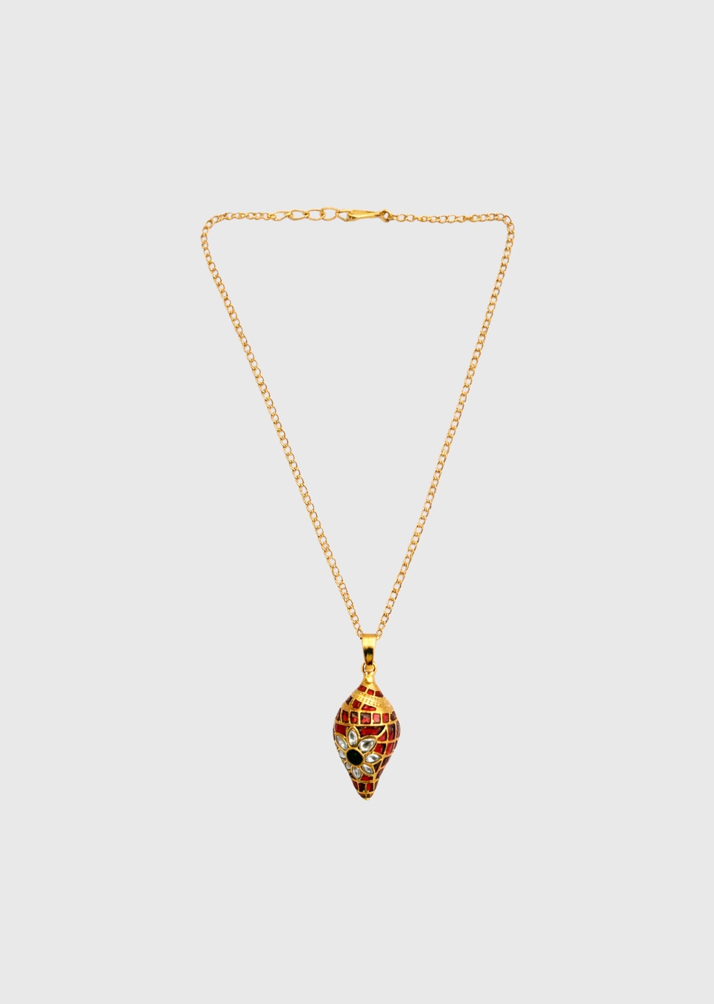 Shell Motif Kundan Long Necklace
