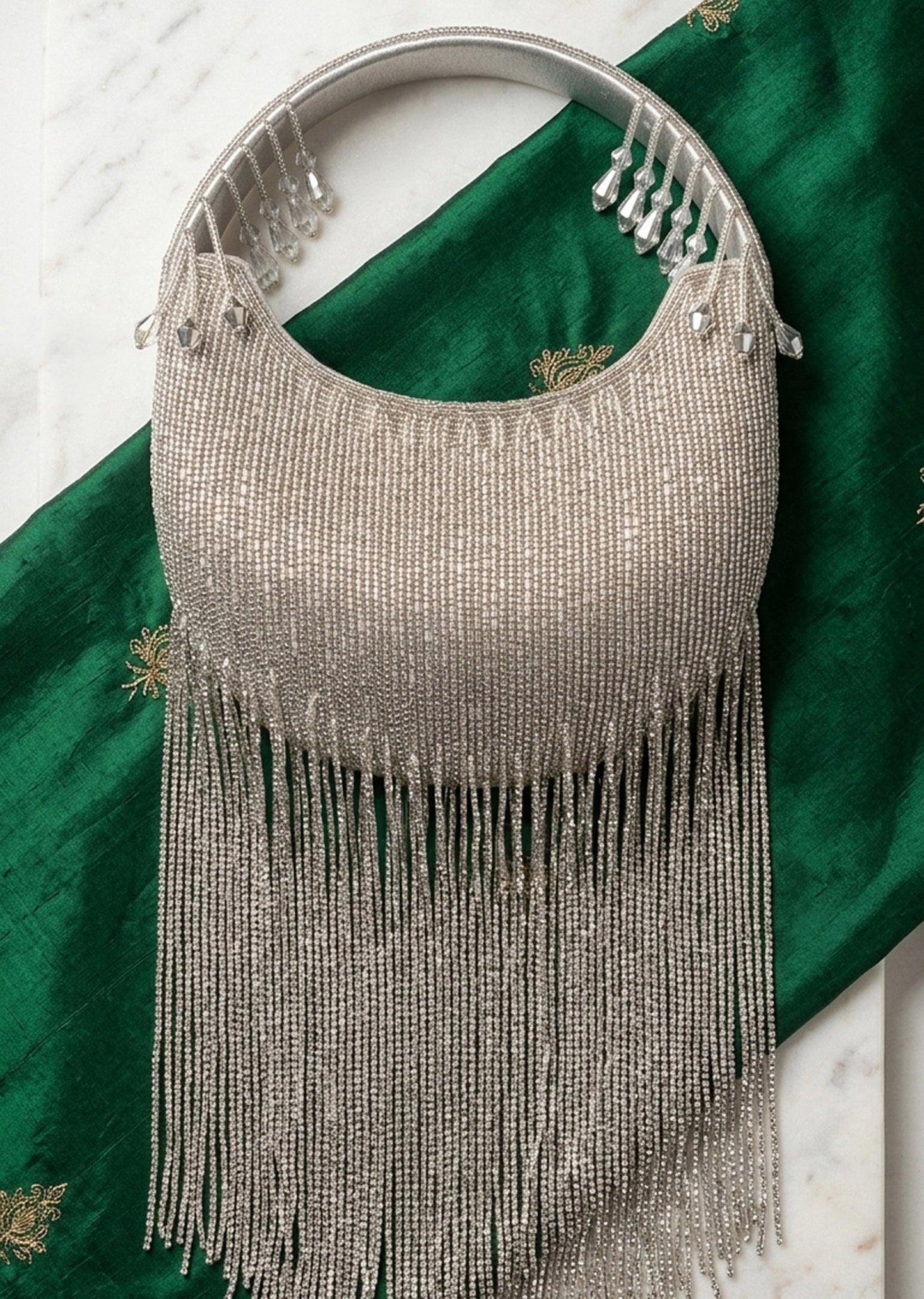 Shimmer Silver Festive Clutch