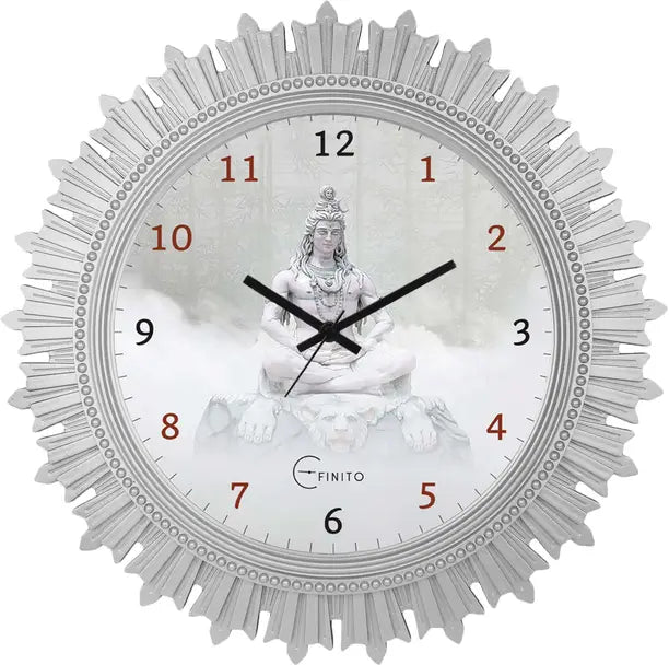 Efinito Analog 45 cm X 45 cm Wall Clock  (Silver, With Glass, Standard)