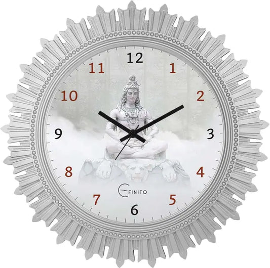 Efinito Analog 45 cm X 45 cm Wall Clock  (Silver, With Glass, Standard)