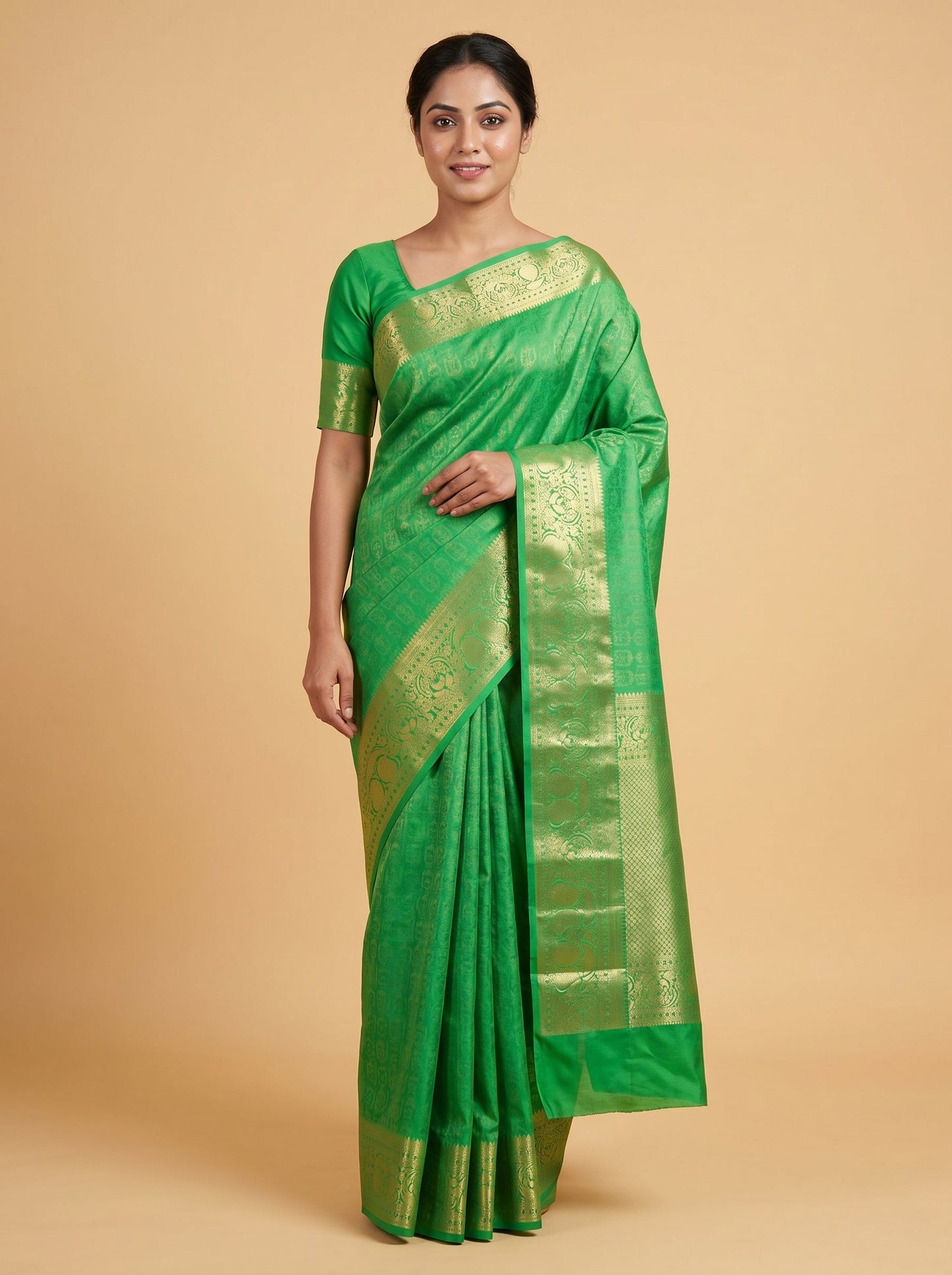 Shot Rama Blue Handloom Saree