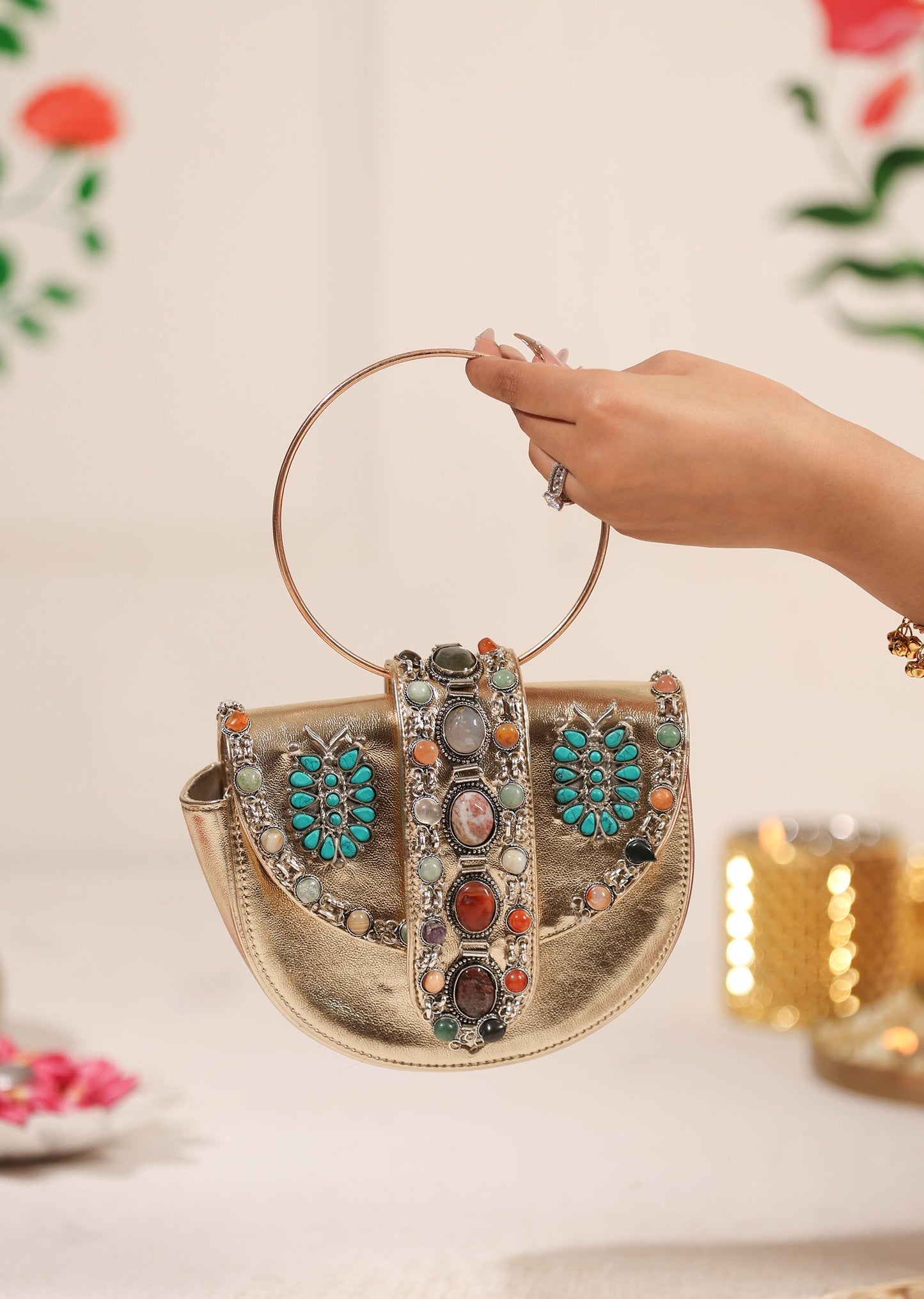 Silver Embellished Clutch