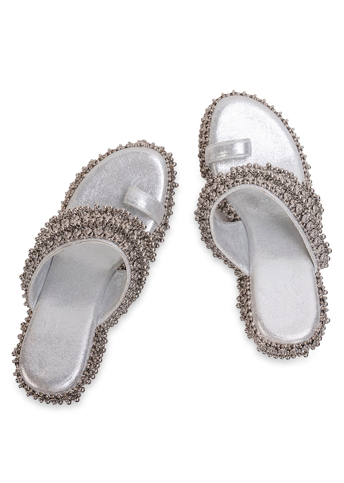 Silver Embellished Wedges