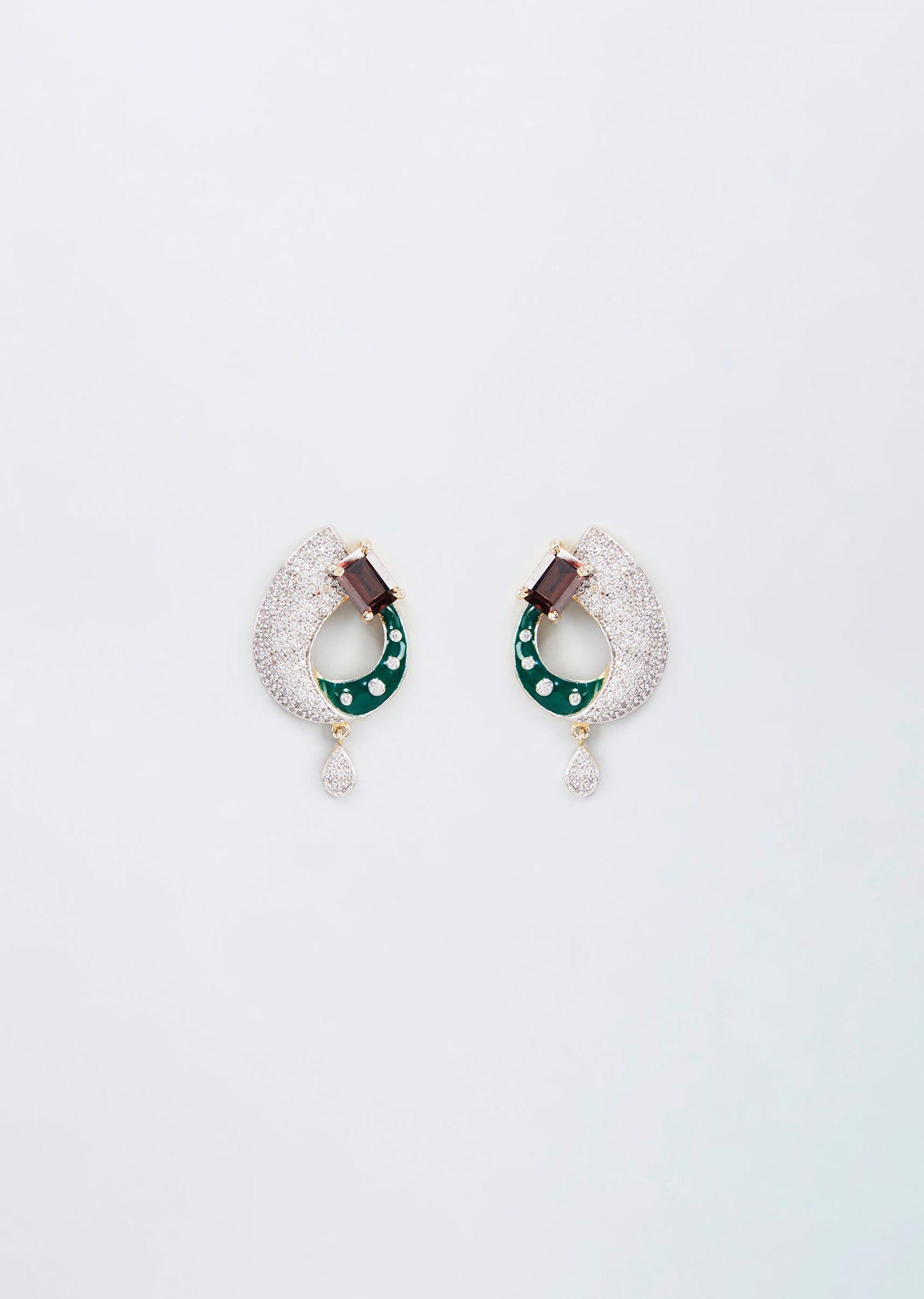 Silver Finish Kundan Polki And Pearl Earrings