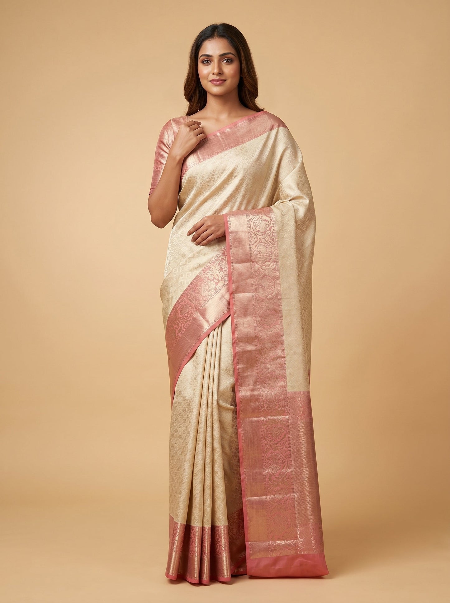 Silver Lunar Shine Handloom Saree