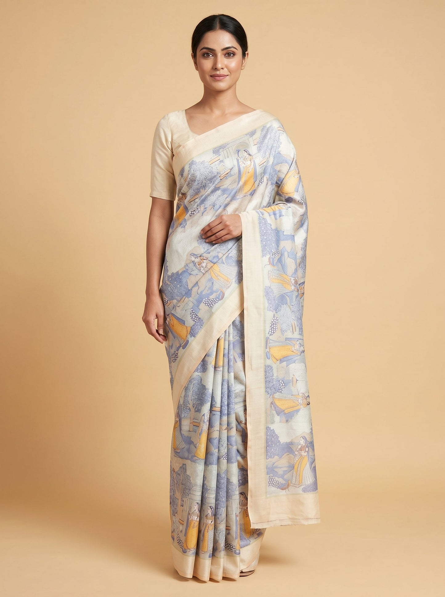 Silver Sheen Grey Handloom Saree