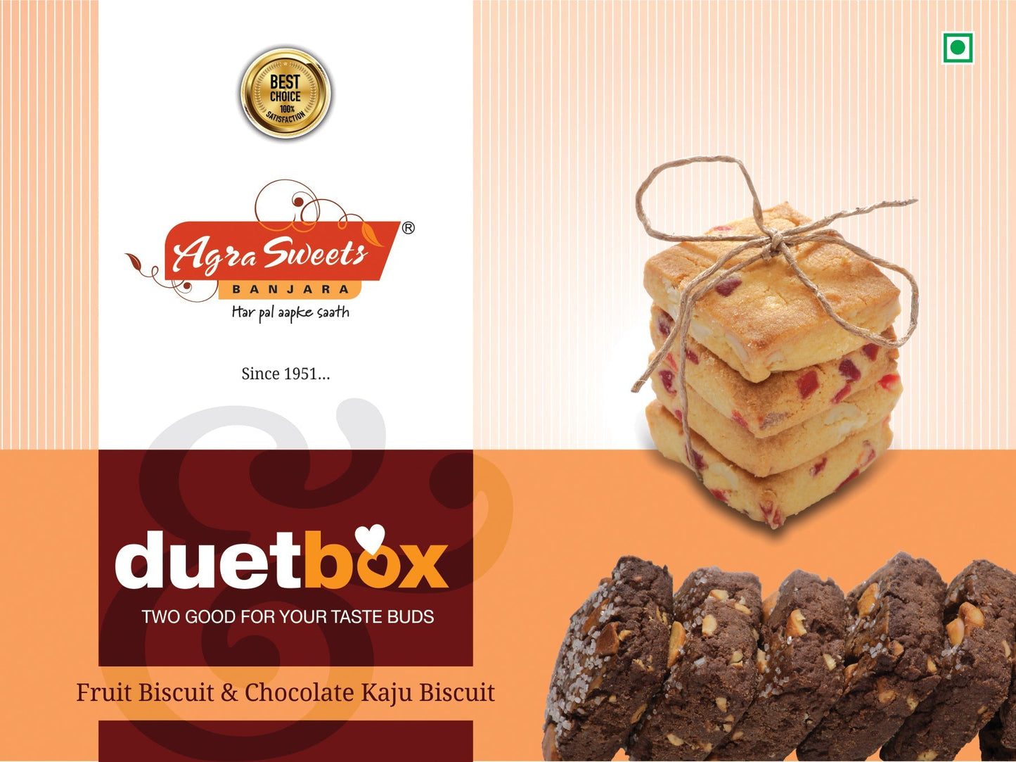 Agra Sweets Banjara Duet Box Fruit and Chocolate