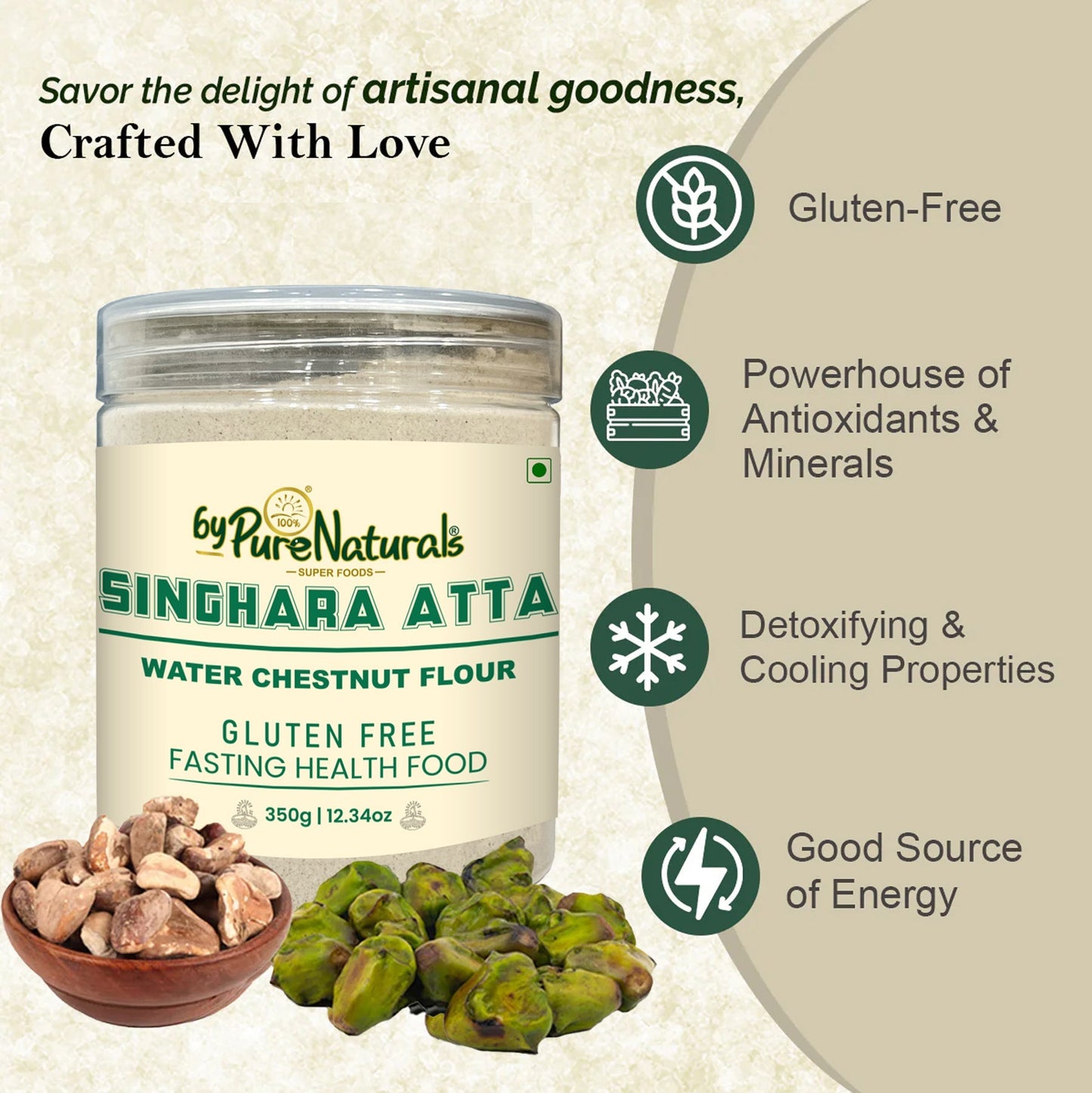 byPureNaturals Singhara Atta (Water Chestnut Flour)