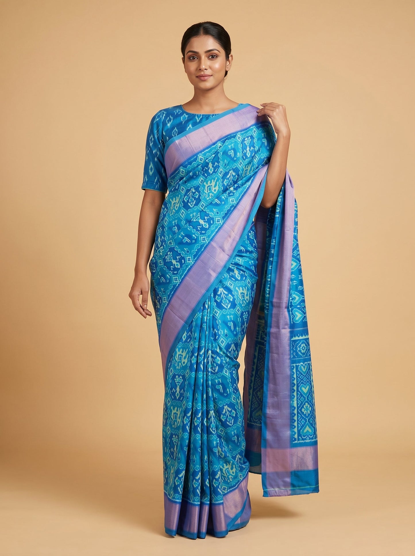 Sky Blue Breezy Handloom Saree