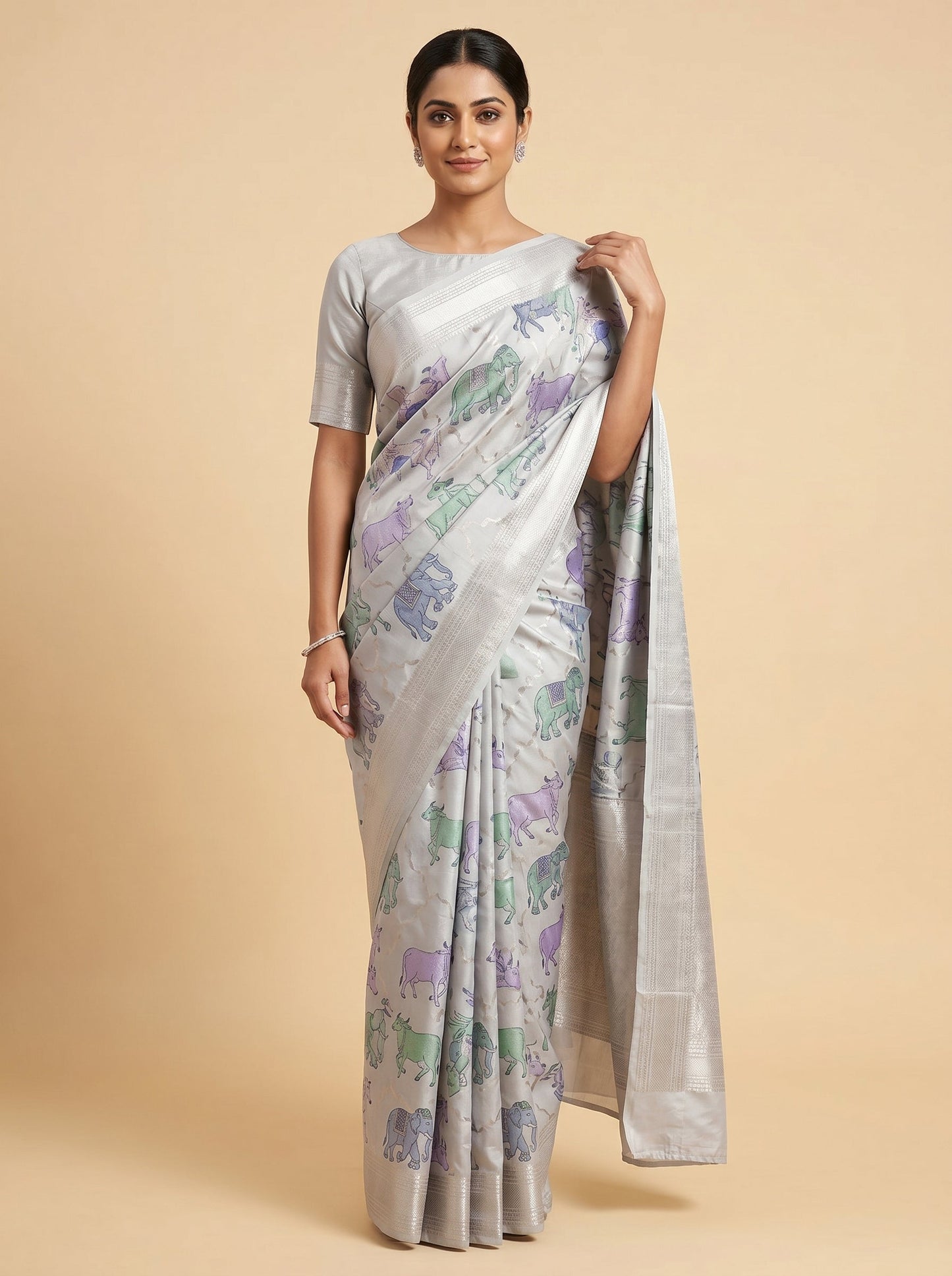 Sky Blue Light Weave Handloom Saree