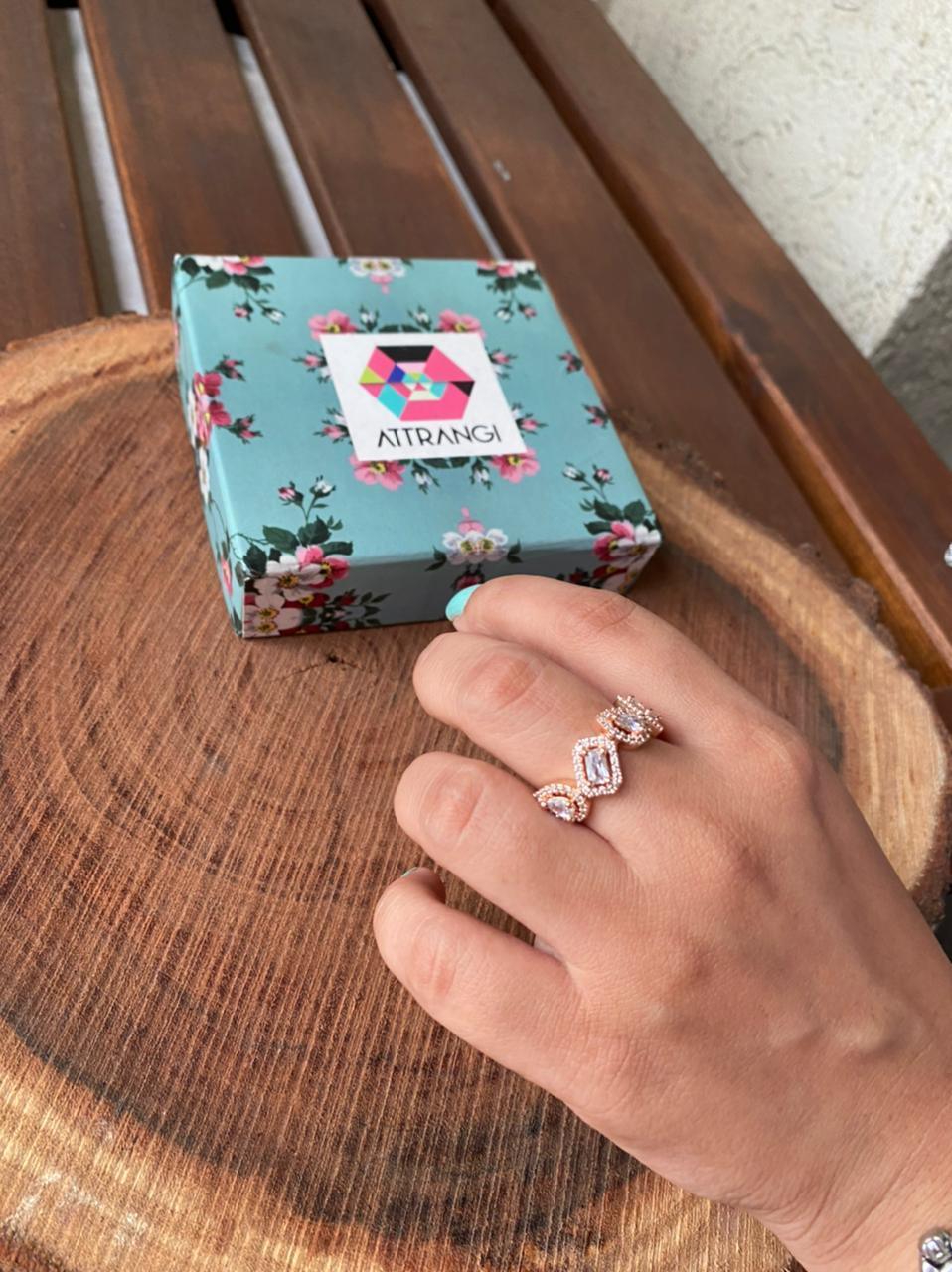 Slant Multi Solitaire Half Band Ring