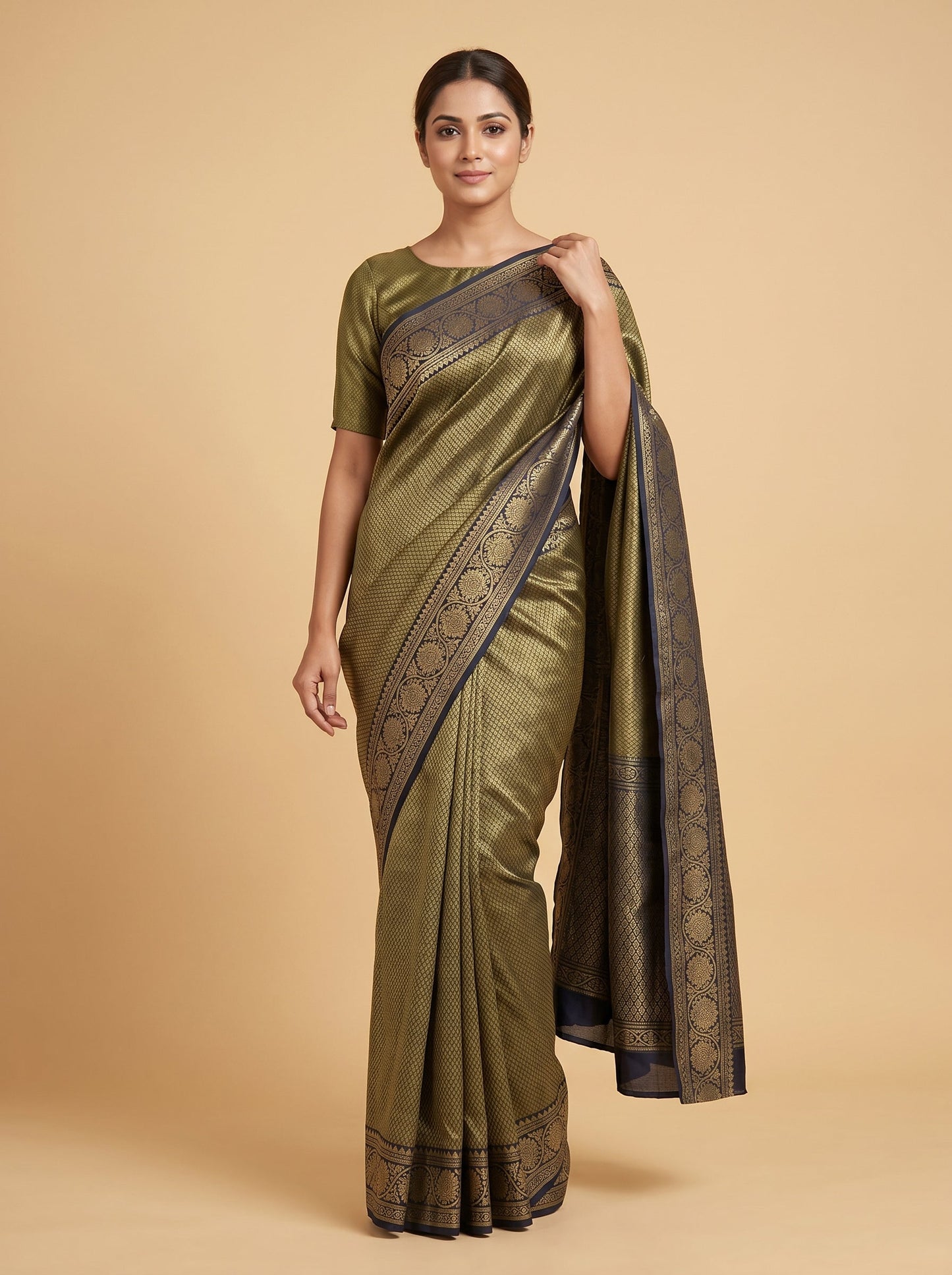 Smoky Edge Black Handloom Saree