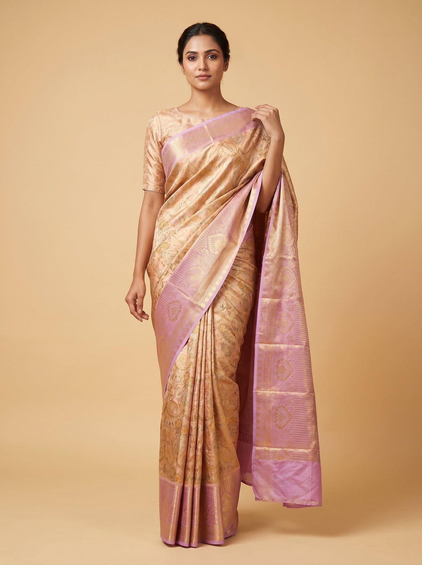 Soft Lavender Handloom Saree