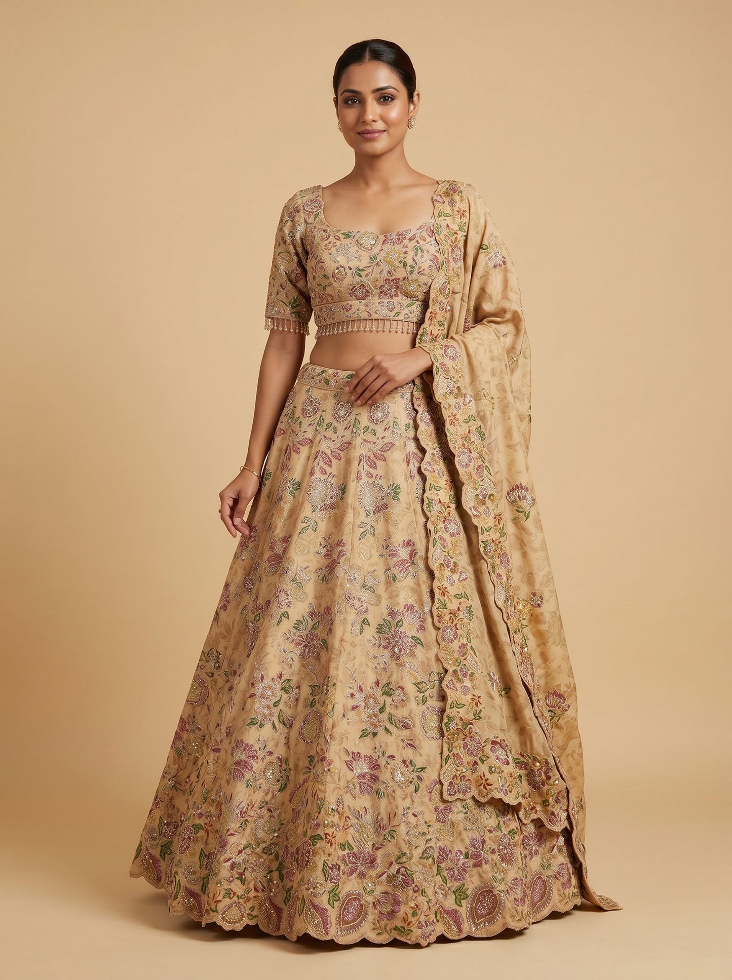 Soft Peach Radiance Lehenga