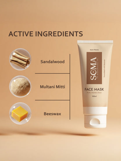 Soma Essential D-Tan Mask + Royal Jelly Vitamin C Serum + Day cream For Weekly Glow