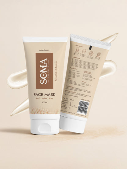 Soma Essential Apian Dtan Glow Mask, 2% Licorice And Beeswax