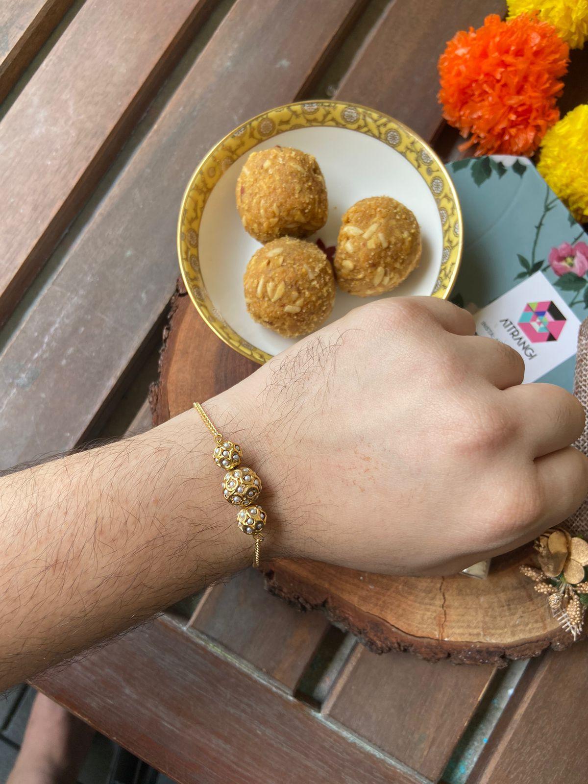 Sona Moti Rakhi Bracelet | Bhaiya