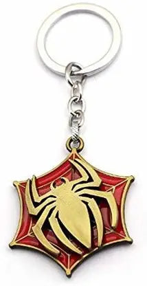 Spinning Spiderman Logo Keychain | | Marvel Keychain | Red Golden Metal Keychain |