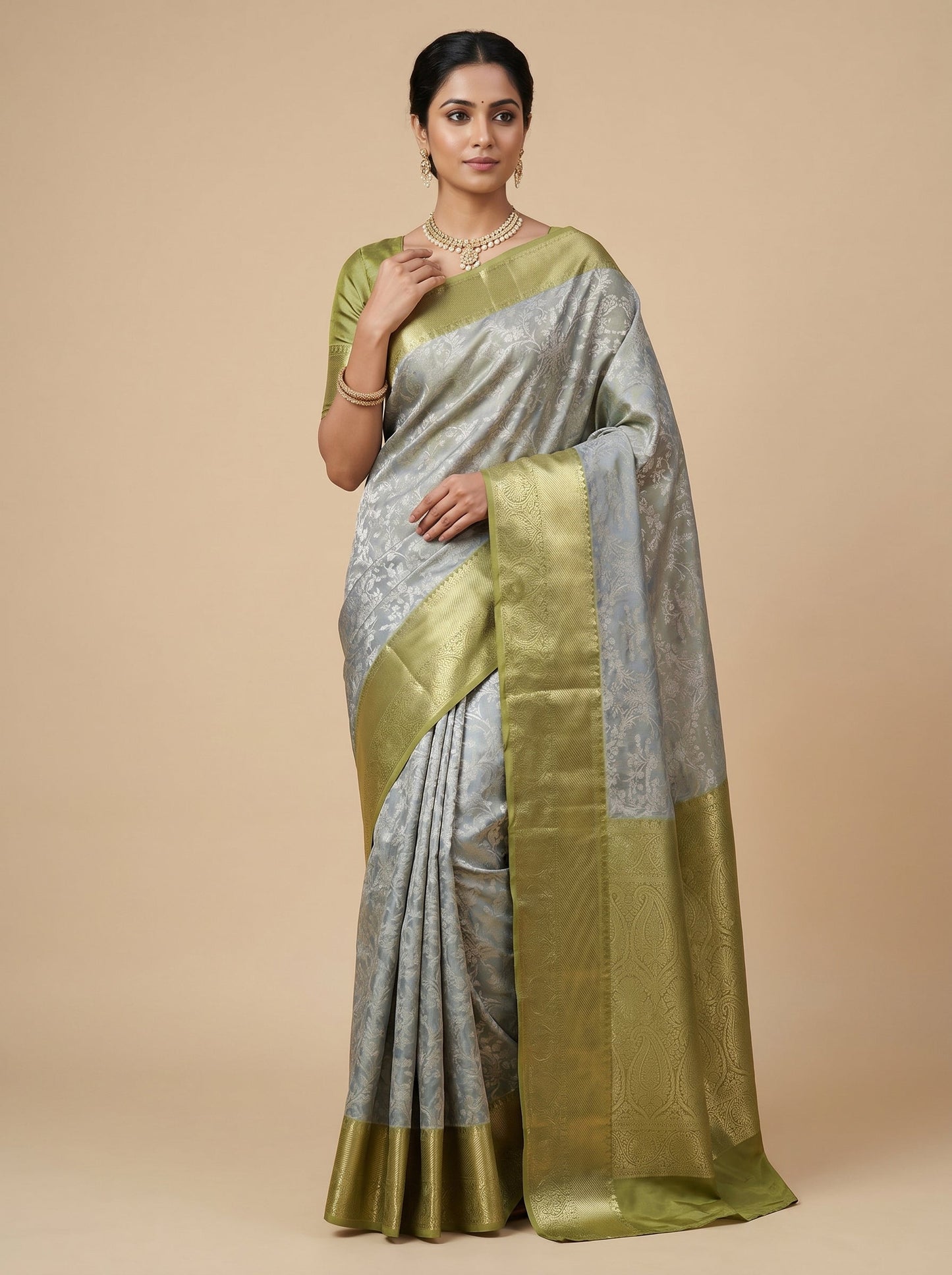 Steel Ombre Grey Handloom Saree