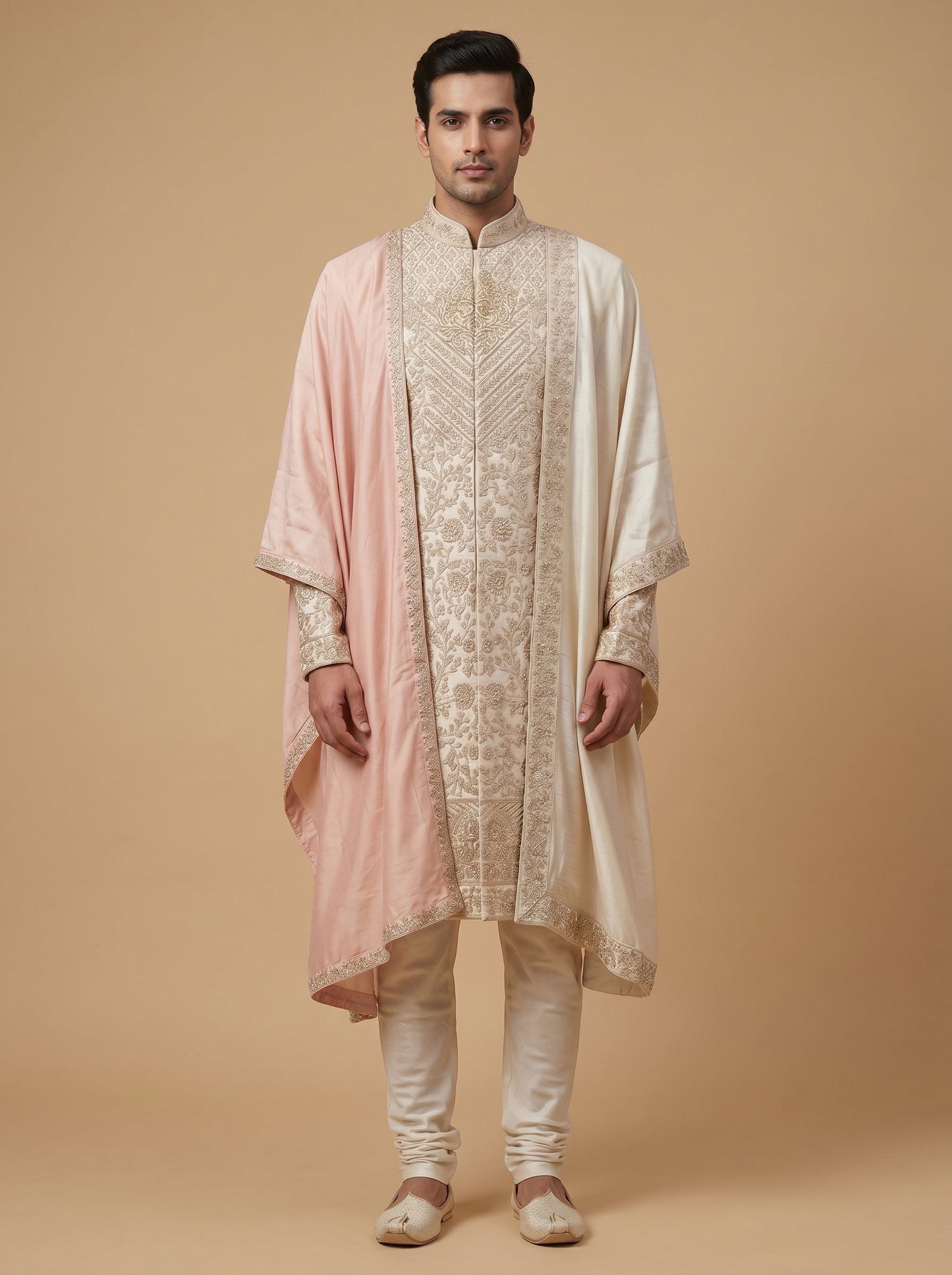 Subtle beige sherwani
