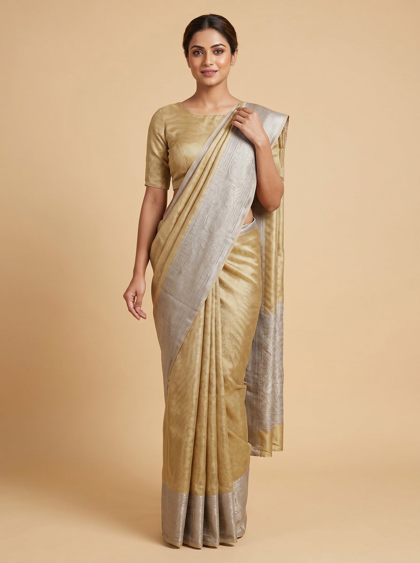 Subtle Luxe Gold Handloom Saree
