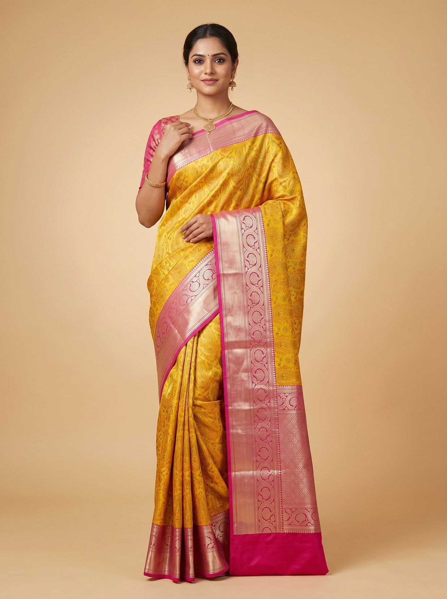 Sunrise Blend Mustard Handloom Saree