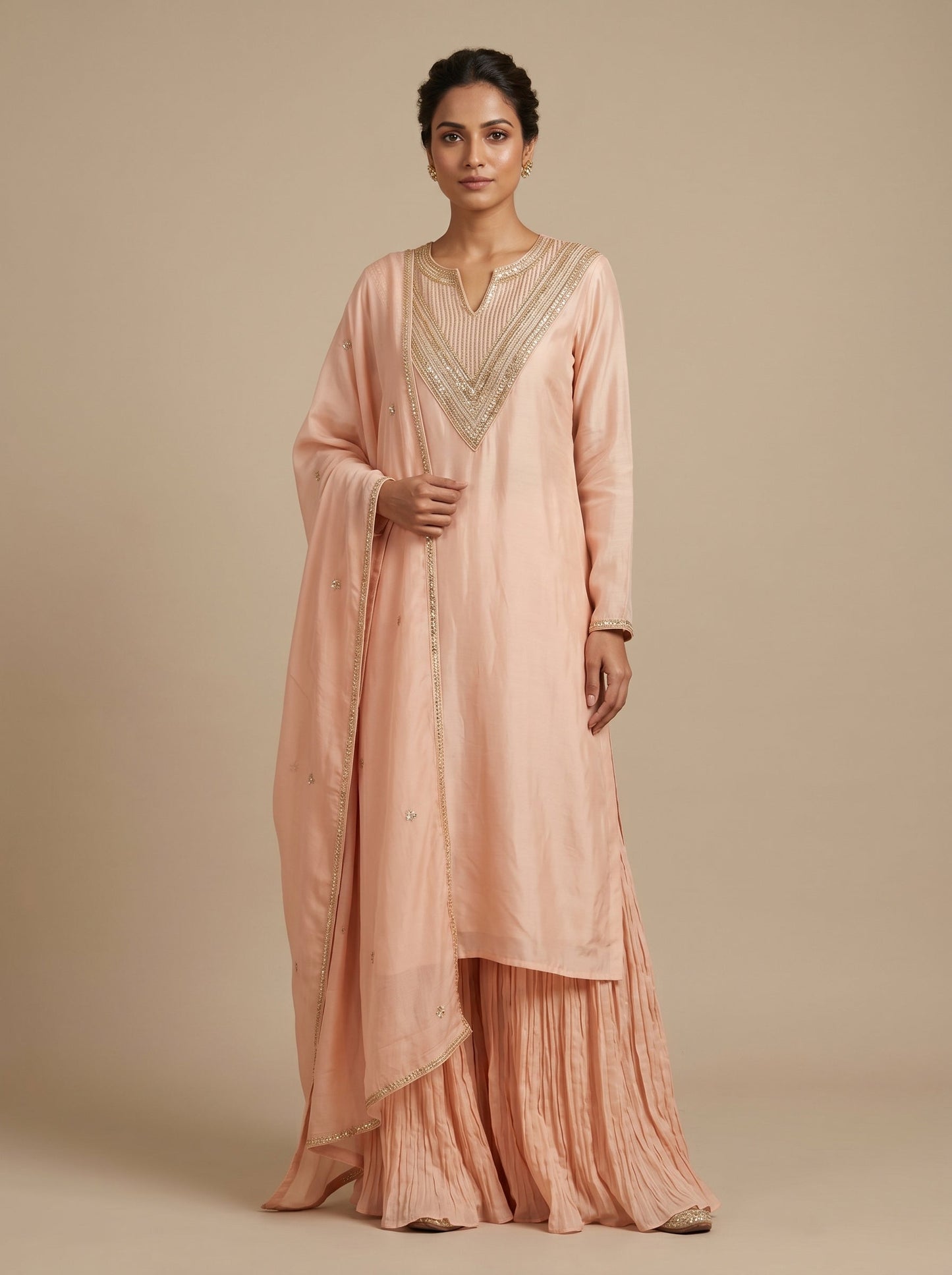 Nude Peach Palazzo Set