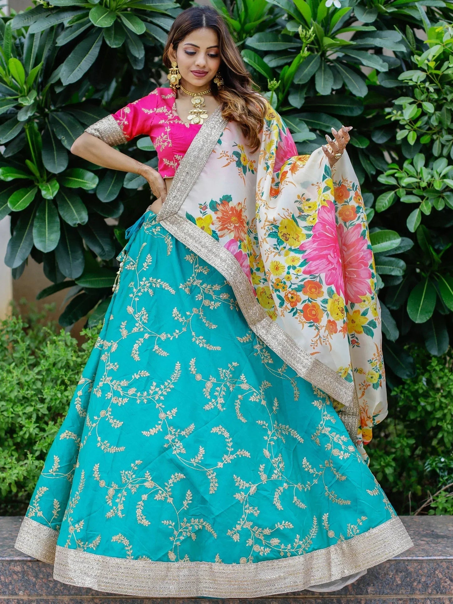 Tulsi Art Superb Blue Sequins Work Art Silk Sangeet Wear Lehenga Choli