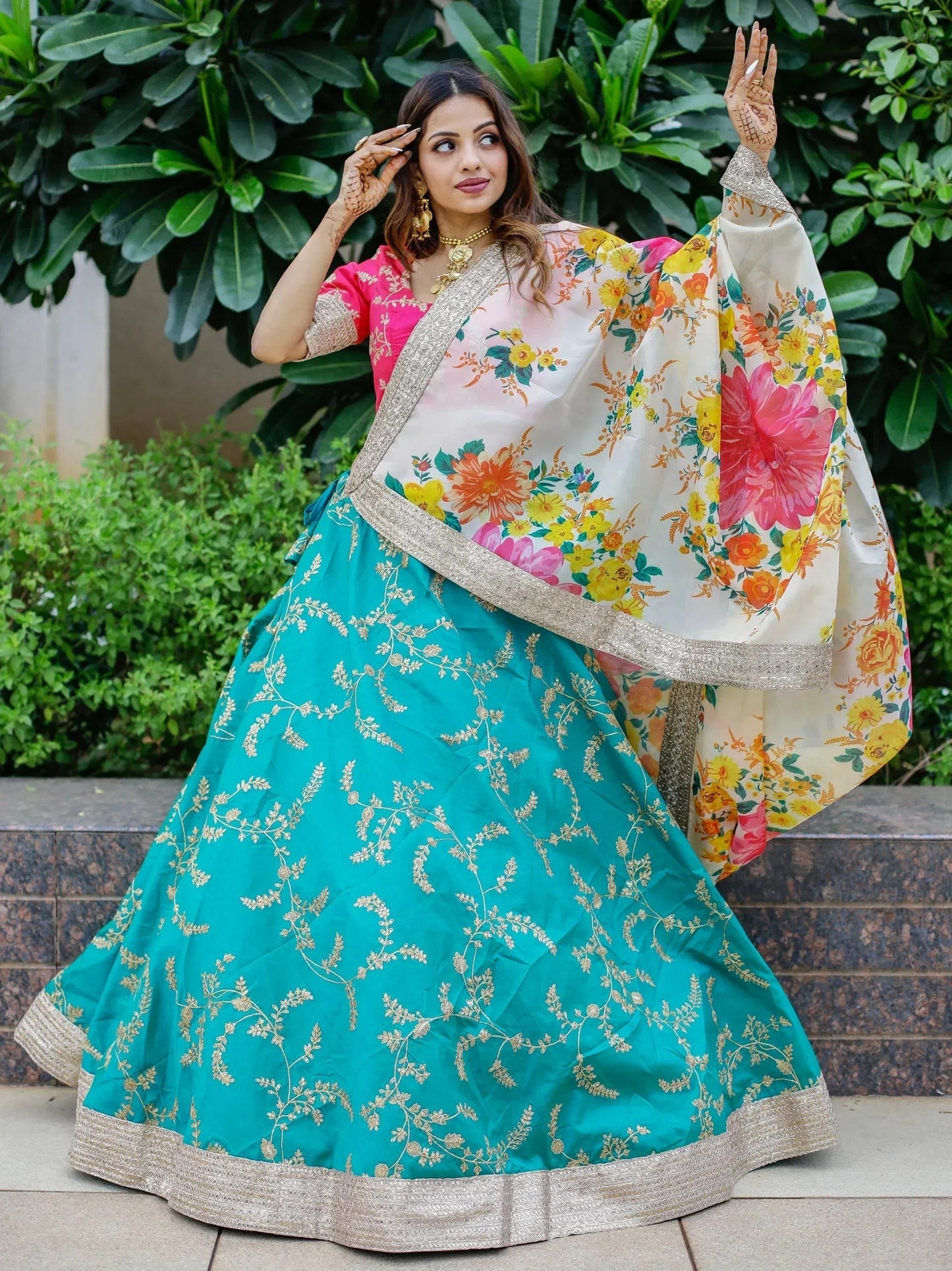 Tulsi Art Superb Blue Sequins Work Art Silk Sangeet Wear Lehenga Choli
