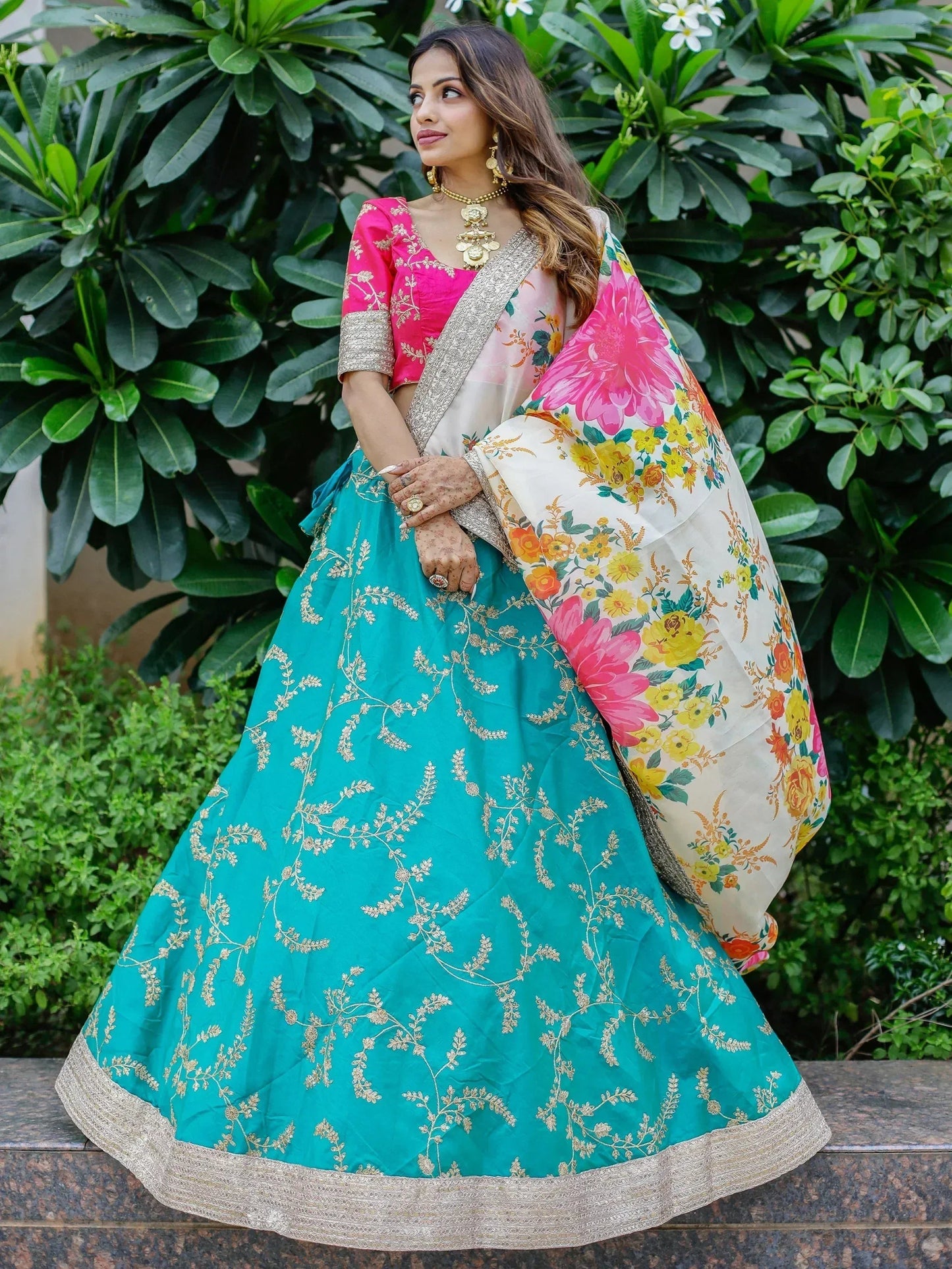 Tulsi Art Superb Blue Sequins Work Art Silk Sangeet Wear Lehenga Choli