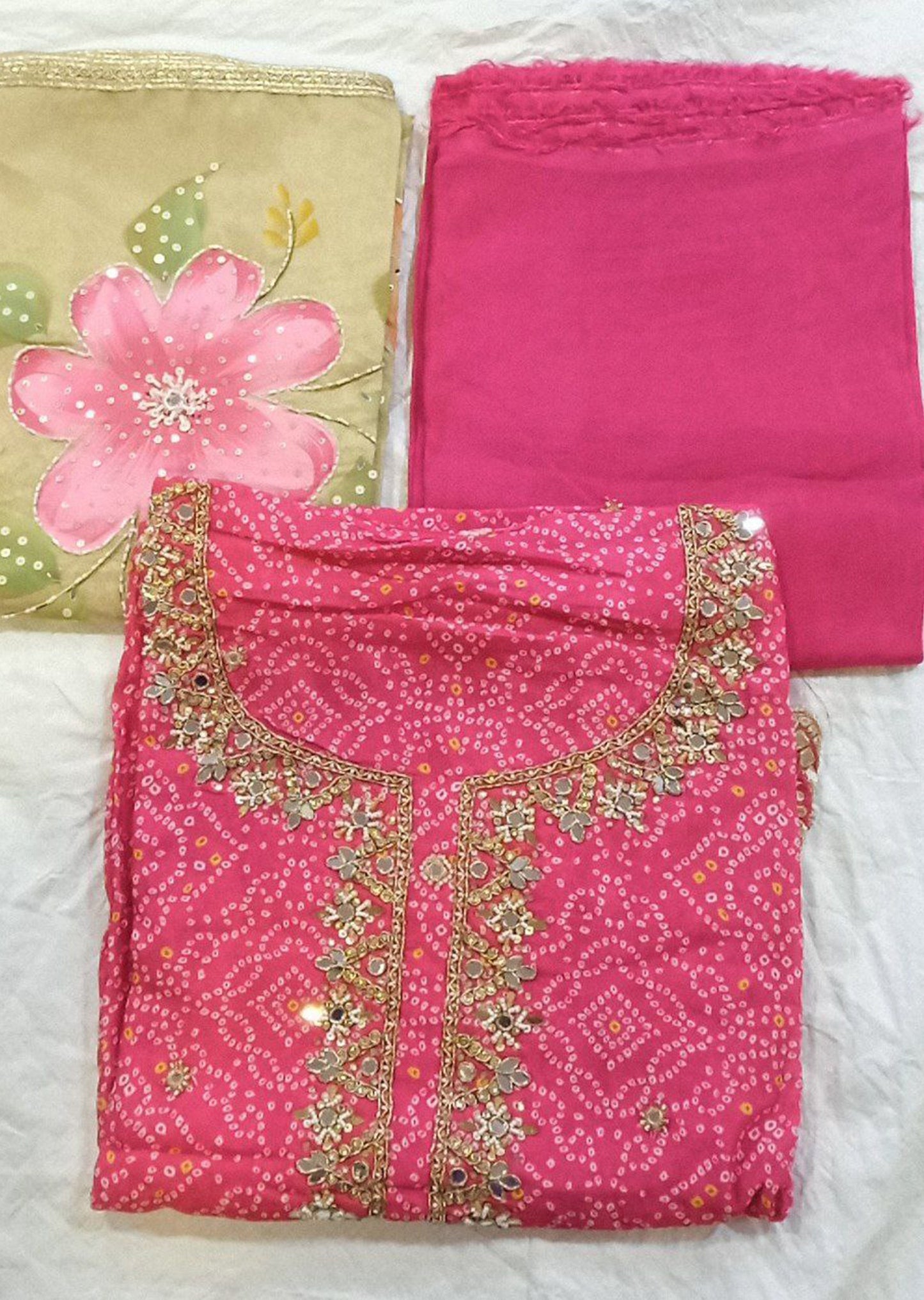 Sweet Pink Jacquard Dress Material