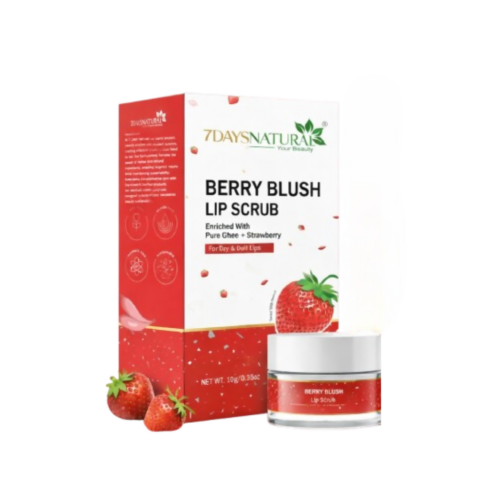 7days Natural Lip Scrub For Dark Tanned Lip Shine, Glossy, Soft With Moisturize Scrub