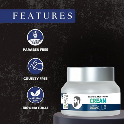 Amazing Earth Certified Organic Beard Mustache Cream for Men