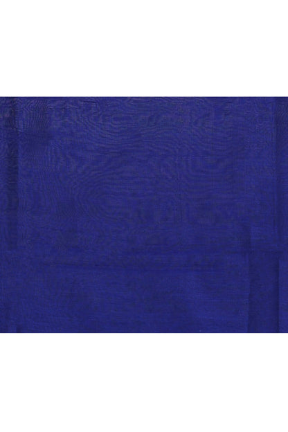 Piyari Fashion Women's Blue Sequins Embellished Cotton Blend Jamdani Saree