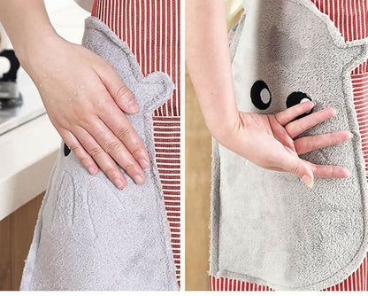 Yanci Waterproof Kitchen Apron With Pockets-Red