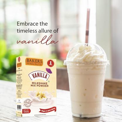 BAKERS Premium Milk Shake Mix - Vanilla, Rose, Pista & Strawberry