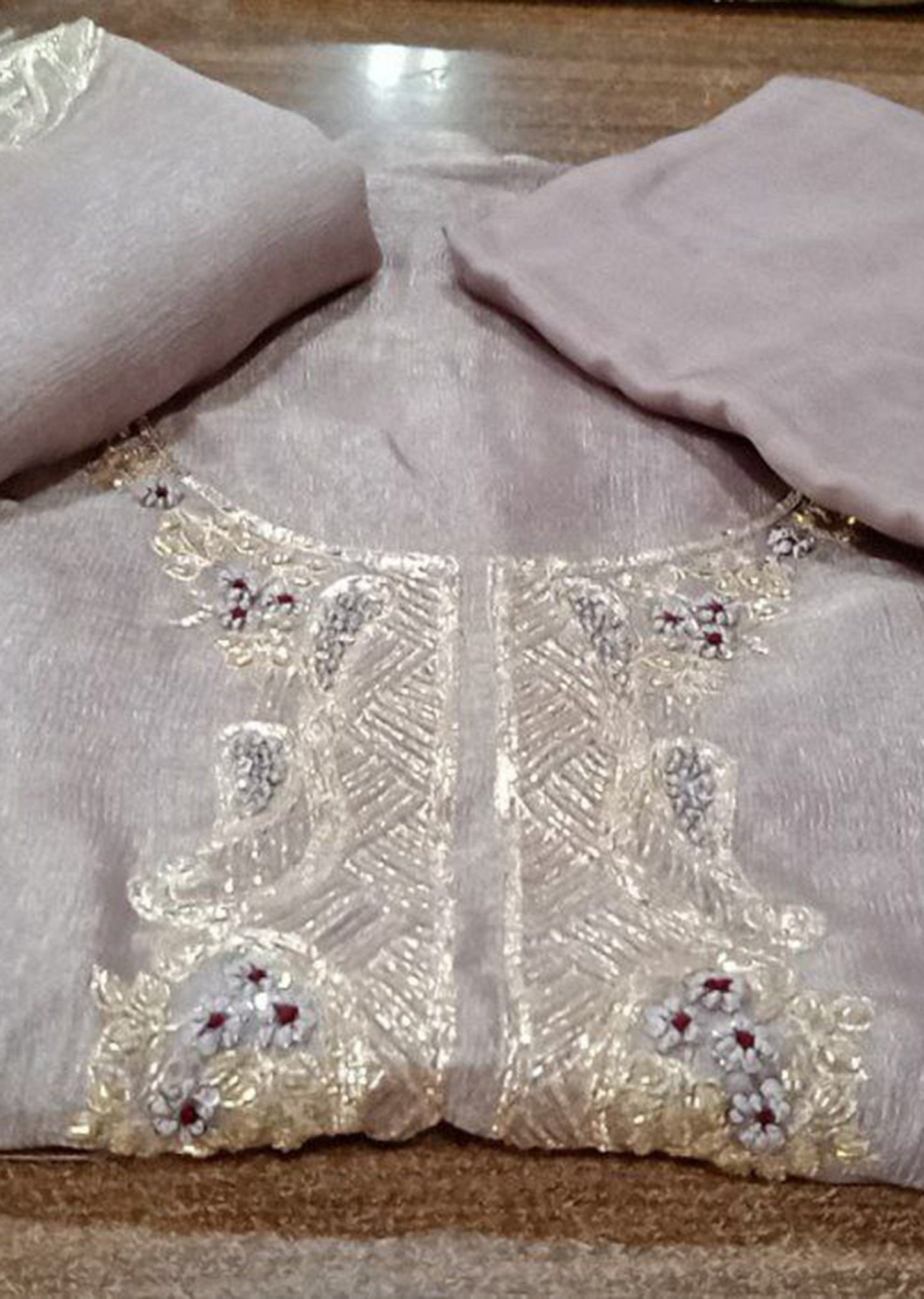 Taupe Mauve Dress Material